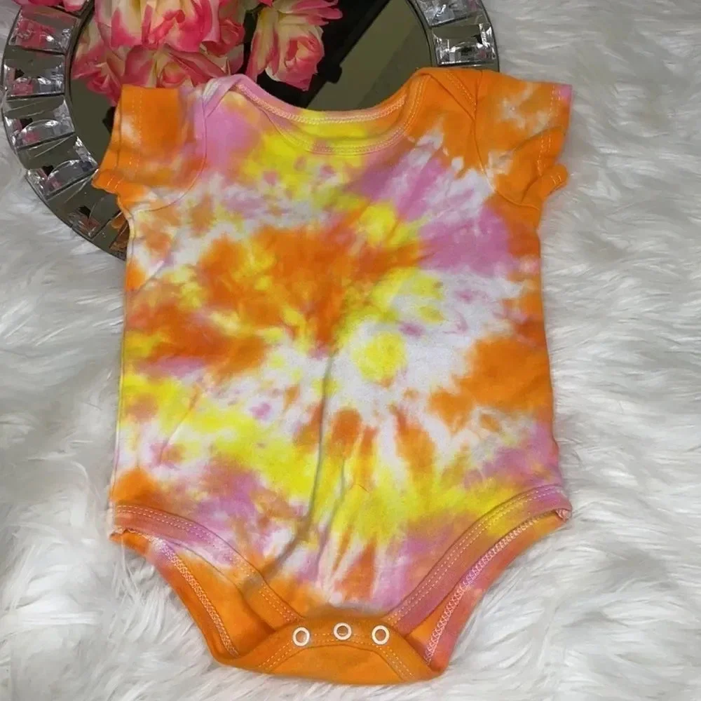 Two Handmade Tie Dyed Onesies Size 18M
